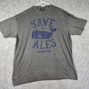 J America Save Ales Provincetown Graphic Tee Mens 2XL Gray Beer Opener T-Shirt